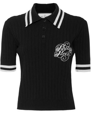 Philipp Plein リブニット トップ - ブラック