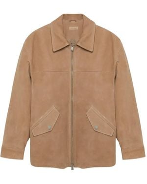 Jonathan Simkhai Aslan Suede Leather Jacket - Natural
