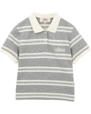 AAPE BY A BATHING AP Striped Polo Shirt - Grey