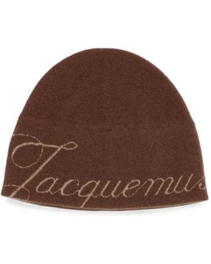 Jacquemus The Atelier Knit Logo Beanie - Brown