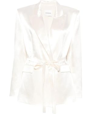 ANDAMANE Chaqueta con cintura lazada - Blanco