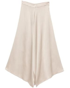 Alysi Cropped Palazzo Trousers - Natural