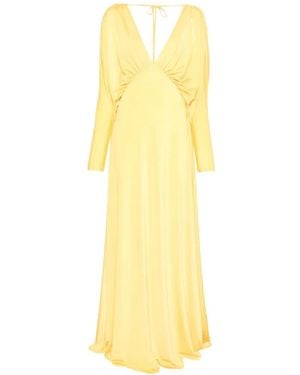 Raquel Diniz Robe Longue Sonia À Col V - Yellow
