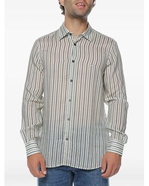 Emporio Armani Striped Long-Sleeve Shirt - Grey