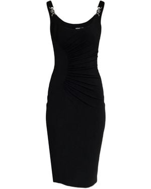 Versace Medusa-Detail Midi Dress - Black