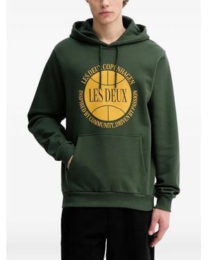 Les Deux Ben Basketball Hoodie mit Print - Grün