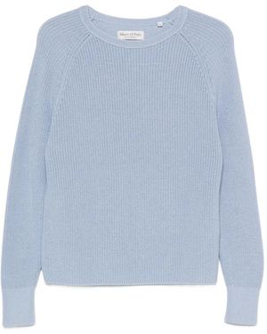 Marc O' Polo Raglan-Sleeve Ribbed-Knit Knit - Blue