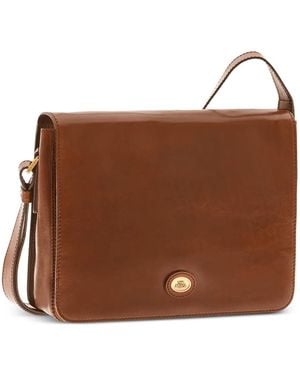 The Bridge Leather Flap Shoulder Bag - Brown