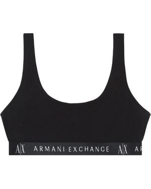 ARMANI EXCHANGE Logo-Print Bras - Black