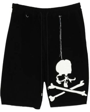 MASTERMIND WORLD Skull-Print Drawstring Shorts - Black