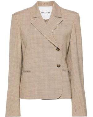 Herskind Pli Single-Breasted Blazer - Natural