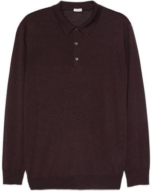 Caruso Poloshirt mit langen Ärmeln - Braun