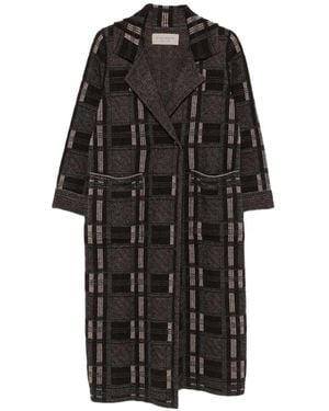 D.exterior Cappotto A Quadri Con Dettagli Glitter - Nero