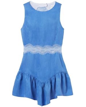 Claudie Pierlot Robe Courte Volantée - Blue