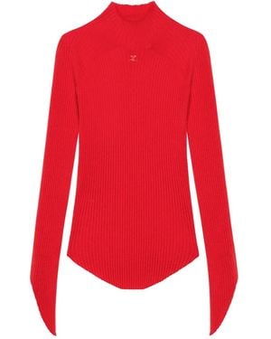 Courreges Maglione A Coste - Rosso