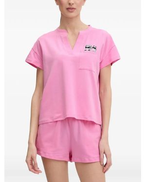 KARL LAGERFELD Pijama Ikon Con Parche Del Logo - Rosa