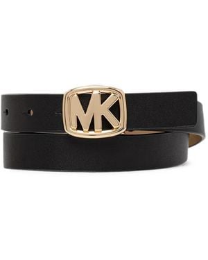 MICHAEL Michael Kors Logo-Plaque Belt - White