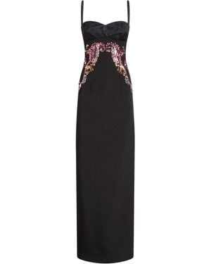 Etro Embroidered Silk Dress - Black