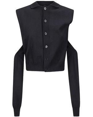 ALAINPAUL Cardigan À Design Sans Manches - Noir