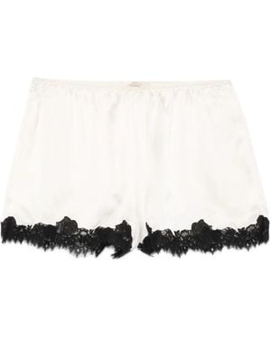 Doen Pantalones cortos Iona con ribete de encaje - Blanco