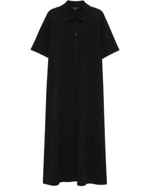 Seventy Short-Sleeve Polo Midi Dress - Black