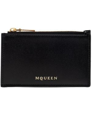 McQueen Leather cardholder - Schwarz