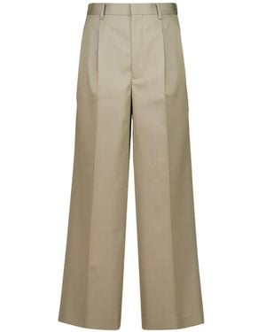 AURALEE Pleated Wool Pants - Natural