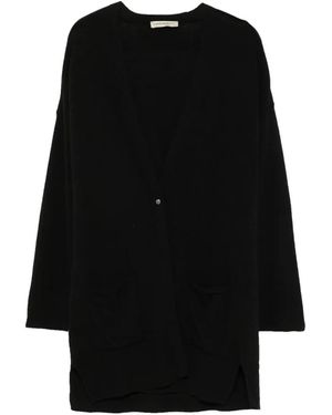 SERGIO MORETTI FIRENZE Open-Front Patch-Pocket Cardigan - Black