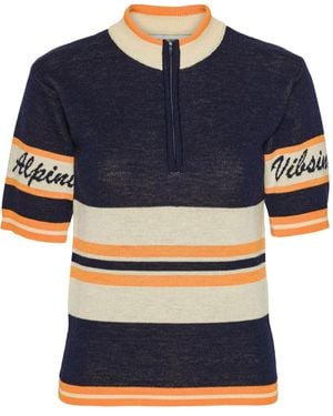 Henrik Vibskov Striped Half-Zip Top - Blue