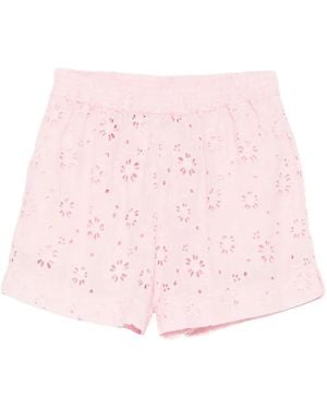 MC2 Saint Barth Meave Broderie-Anglaise Shorts - Pink