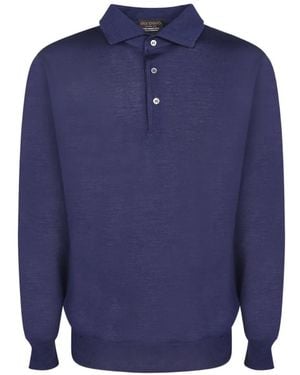 Dell'Oglio Polo A Maniche Lunghe - Blu