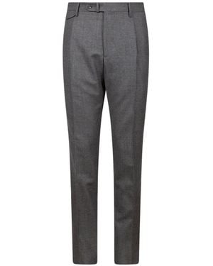 Tagliatore Pleated Wool Tailored Trousers - Grey
