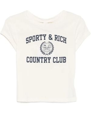 Sporty & Rich Poly Logo-Print T-Shirt - White