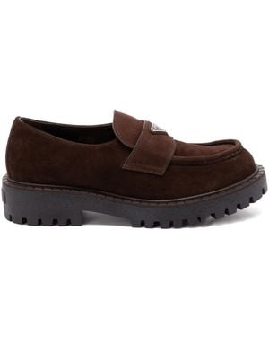 Prada Loafer aus Wildleder - Braun
