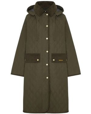 Barbour Ravensden Quilted Parka Coat - Green