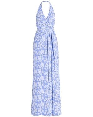 Temperley London Floral Halter Dress - Blue