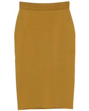Tom Ford Belted Knit Midi Skirt - Yellow