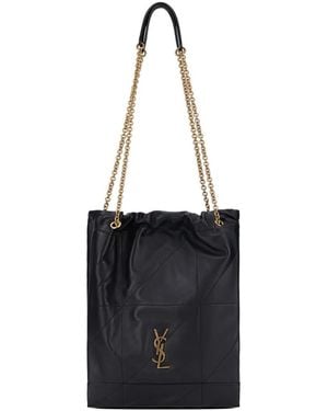 Saint Laurent Quilted Leather Tote Bag - Black