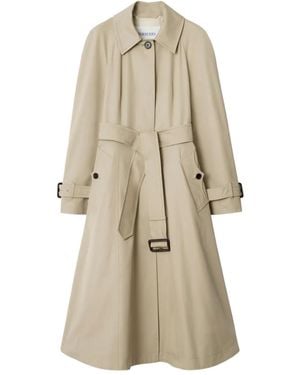 Burberry Ellingham Raglan-Sleeve Belted Trench Coat - Natural