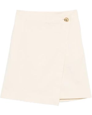 JOSEPH Button-Detail Wrap Skirt - Natural