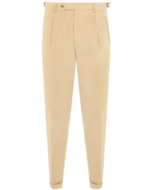 Berwich Pleated Trousers - Natural