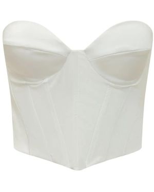 ACTUALEE Haut-Bustier À Coupe Cintrée - Blanc