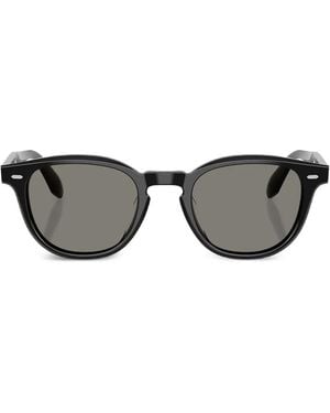Oliver Peoples N.09 Acetate Round-Frame Sunglasses - Grey