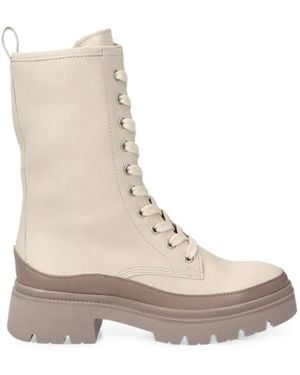 Gabor Lace-Up Platform Boots - Natural