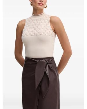 Guess Monogram-Pattern Sleeveless Top - Natural