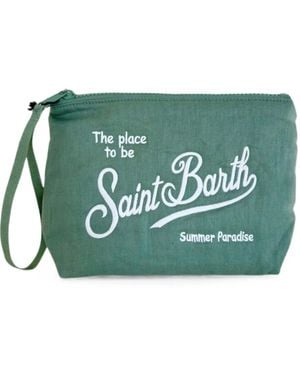 MC2 Saint Barth Aline Clutch Mit Stickerei - Grün