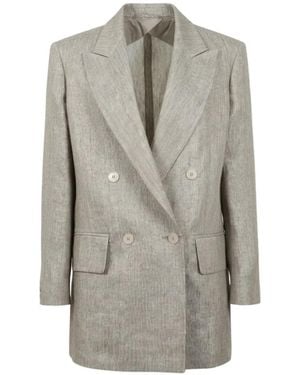 Max Mara Olimpia Double-Breasted Blazer - Grey