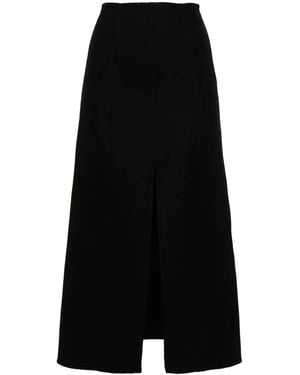 Ermanno Scervino Felted A-Line Midi Skirt - Black