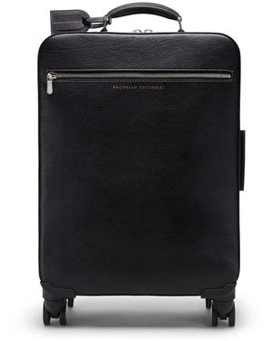 Brunello Cucinelli Grained Leather Suitcase - Black
