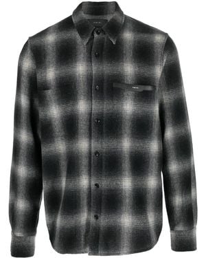 Amiri Logo-Patch Check-Print Shirt - Black